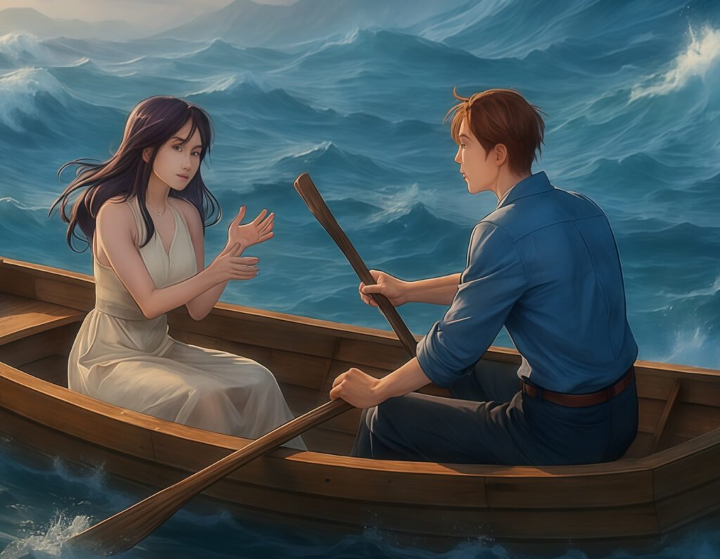 A Husband and Wife Stuck in the Sea